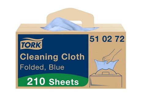 Tork Cleaning Cloth Blue Folded Handy Box 1 Ply 210 Sheet