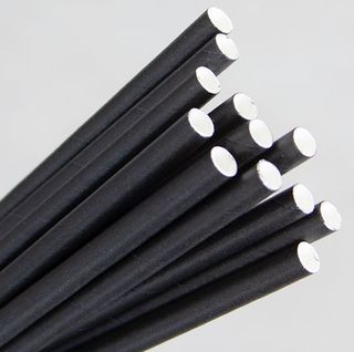 Paper Straw Regular 3 Ply Plain Black /2500