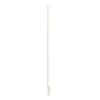 Paper Straw With Spoon Individually Wrapped 4 Ply Plain White
