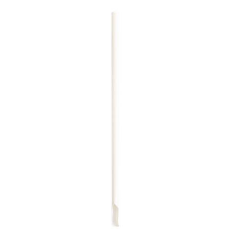 Paper Straw With Spoon Individually Wrapped 4 Ply Plain White