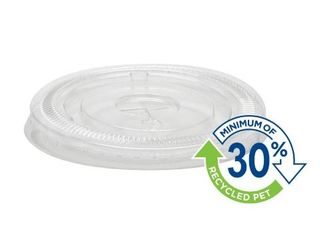 Eco Flat rPET Lid To Suit 8-10oz Clarity Cold Cup