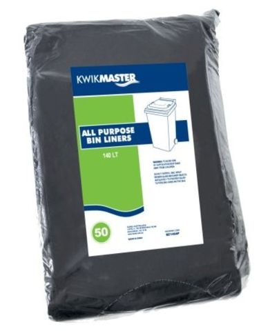 Bin Liner Flat Pack Black 140l (WA ONLY)