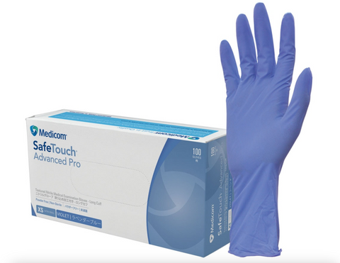 SafeTouch Advanced Pro Nitrile Extended Cuff Gloves XXL Box 100