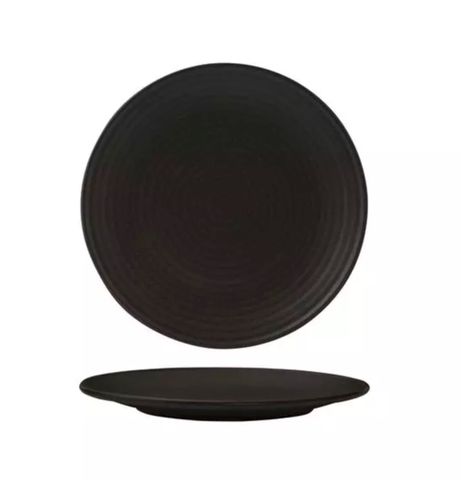 Zuma Charcoal Round Coupe Ribbed Plate 210mm