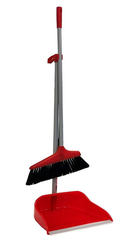 Dustpan Lobby Ser Red W/Broom