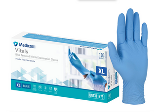 Vitals True Fit  - Blue Textured Nitrile Gloves Small /100