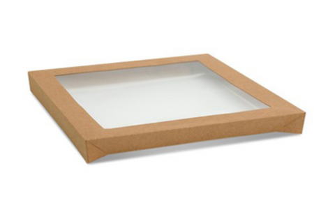 Square Catering Tray PET Window  Lid Medium