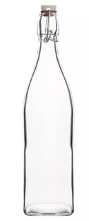 Glass Water Bottle 1000Ml - Clear / 12