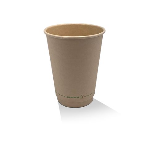 Coffee Cup Aqueouse Coated Double Wall Bamboo 12oz