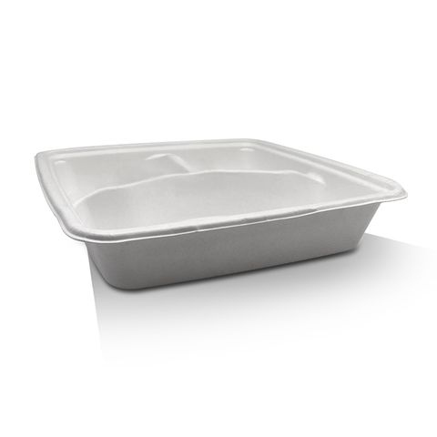 Square Takeaway Tray 9" 3 Compartment