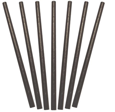 Paper Straw Cocktail 3 Ply Plain Black /2500