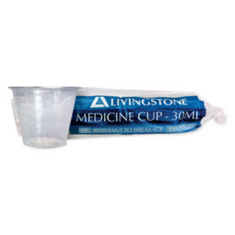 Livingstone Medicine Measure Cup 30ml / Sleeve 100