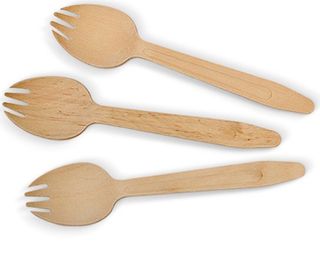 Coated Wooden Spork 165mm