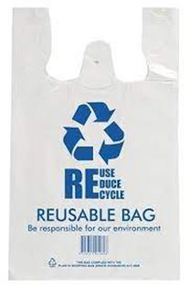 Reusable Singlet Bag Printed Large /500540 X 300 X 160 Mm Colour: White