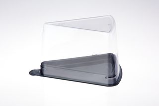 Clear Top Cake Wedge W Black Base / 20