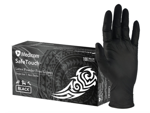 Gloves Latex Black Extra Small /100