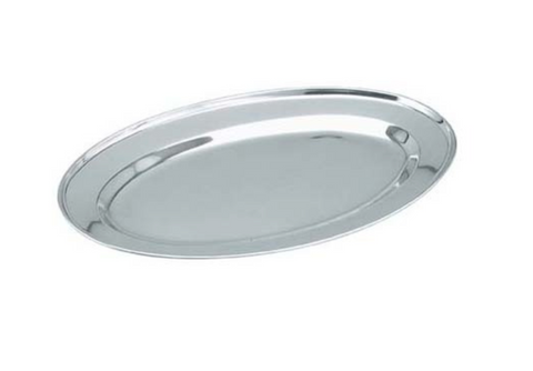 Chef Inox Oval Platter Rolled Edge Stainless Steel 650Mm