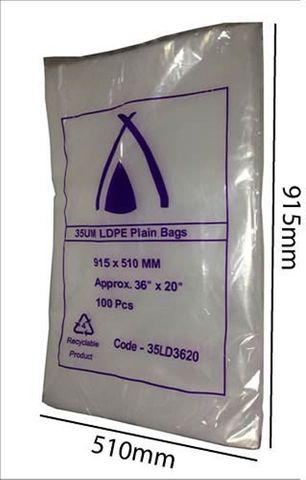 Polybag Plain 915X510X35Um /100 Pack