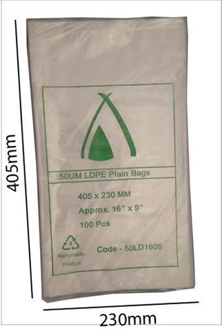 Polybag Plain 405X230 50um (16X9)/ 1000
