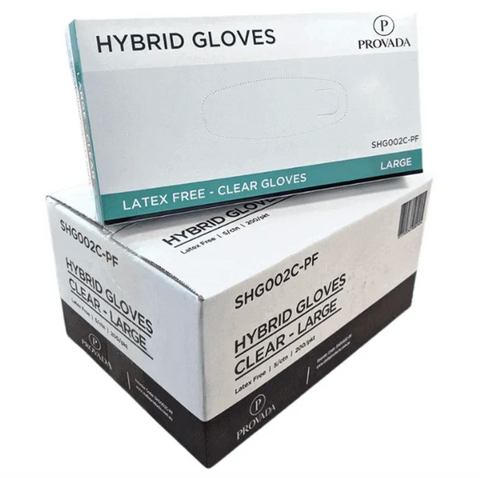 Stella Hybrid Large Clear Powder Free Gloves /200