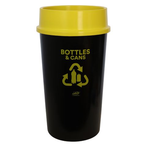 Sabco EnviroPlastic Recycling Station Kit Yellow Bottles & Cans 60l