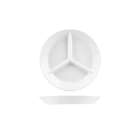 Flinders Healthcare Round Divided Dish 3 Compartment