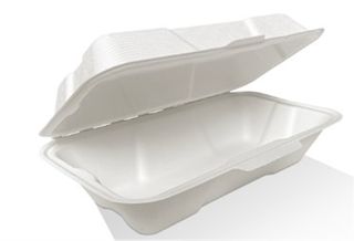 Sugarcane Clamshell Takeaway Container 214 X 130 X 75mm