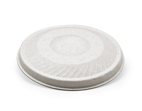 Bagasse Lid 90mm Flat Cup Lid White