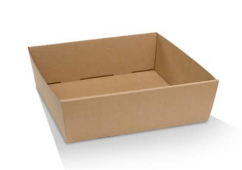 Catering Tray Corrugated Square Kraft Small 180 X 180 X 80mm