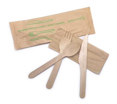 CPLA Cutlery Set With Knife, Fork, Spoon & Napkin