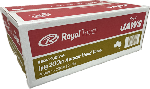 Hand Towel Jaws 200M Autocut /6 White LARGE CORE JAW2001WA