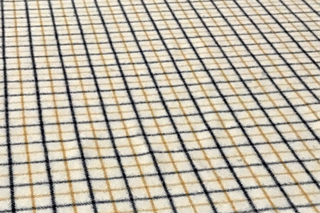 "Wool Collar Check - Cream 40"