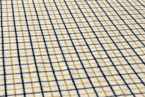 "Wool Collar Check - Cream 40"