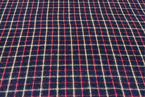 Wool Collar Check - Navy