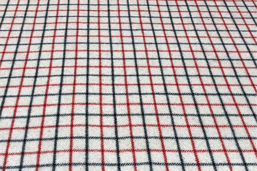 Wool Collar Check - RED/NAVY