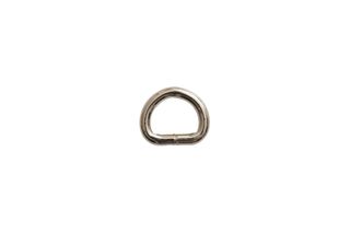 Steel D-Ring Nickel 20mm x 5mm