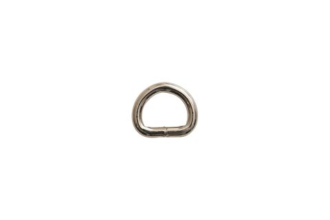 Steel D-Ring Nickel 20mm x 5mm