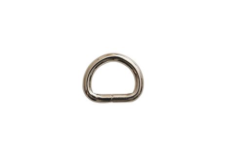 Steel D-Ring Nickel 25mm x 6mm