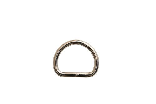 Steel D-Ring Nickel 32mm x 5mm