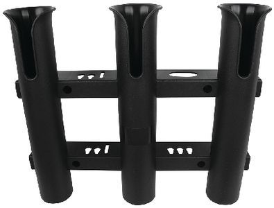 3 Rod Holder Black Plastic