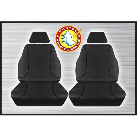 Tradies Black Front Seat Cover - Hilux 2015+ (pair)