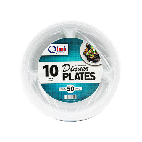 Q 10" Plastic Plate 3C 50pcx10pk 500pcs
