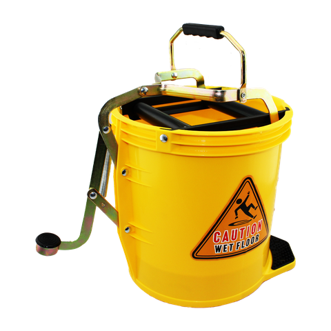 B Mop Wringer Bucket W/Castor HD Yellow