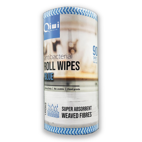 Q AntiBac Roll Wipes Blue 90s 4roll/ctn