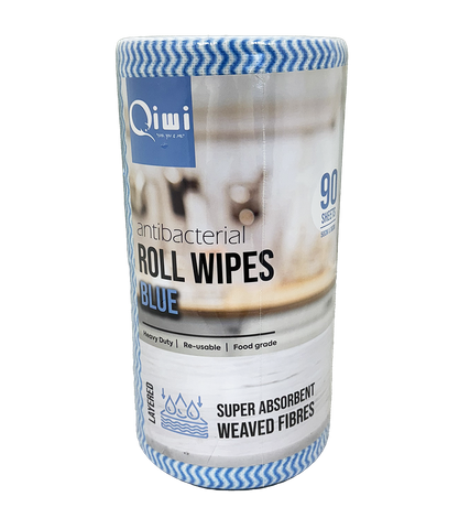 Q AntiBac Roll Wipes Blue 90s 4roll/ctn