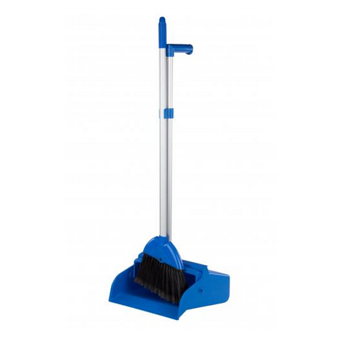 B Commercial Upright Brush & Pan Blue