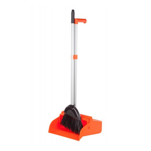 B Commercial Upright Brush & Pan Orange