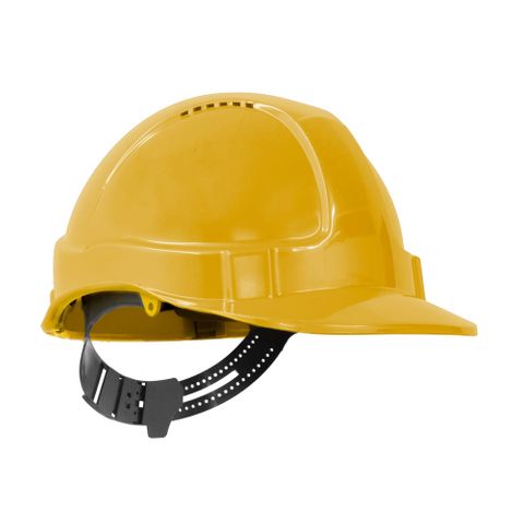 TN Hard Hat Short Peak Pin Lock Yellow