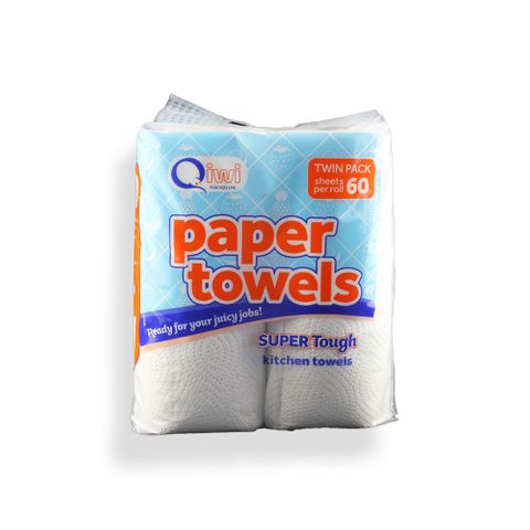 Q Kitchen Towel Twin 2ply 60s 20pk/bag