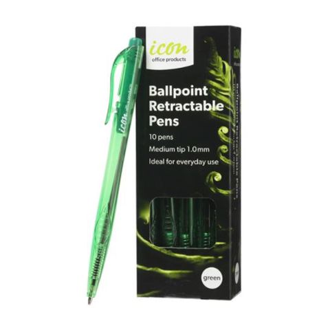 I Ball Point Pen Green 1.00mm 10pk